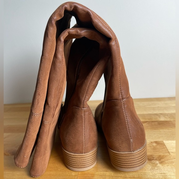 MIA Marri Tall Distressed Faux Leather Heeled Boot - Picture 8 of 12